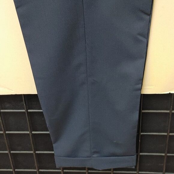 ST. PATRICK NAVY POLY/RAYON PLEATED DRESS SLACK. - Picture 3 of 7